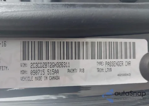 2016 Dodge Challenger R/T from USA, damaged, VIN 2C3CDZBT2GH326311